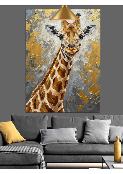 Uzun Boyunlu Zürafa Portresi Dekoratif Kanvas - Mdf Ahşap Tablo fırsatları