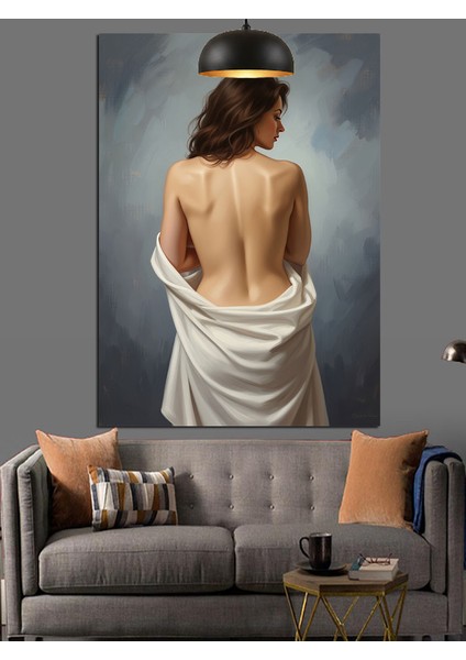 Çıplak Sırt Kadın Figürü Dekoratif Kanvas - Mdf Ahşap Tablo indirimleri