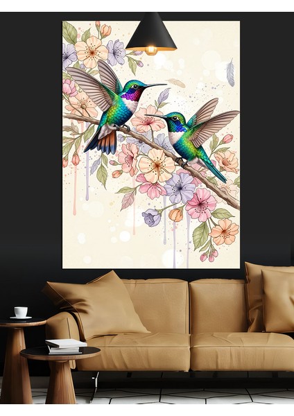 Renkli Arı Kuşları Dekoratif Kanvas - Mdf Ahşap Tablo fiyatları