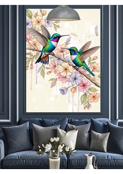 Renkli Arı Kuşları Dekoratif Kanvas - Mdf Ahşap Tablo fırsatları