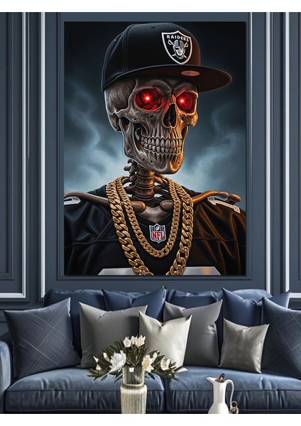 Iskelet Savaşçı Zırhlı Komutan Dekoratif Kanvas - Mdf Ahşap Tablo fiyatları