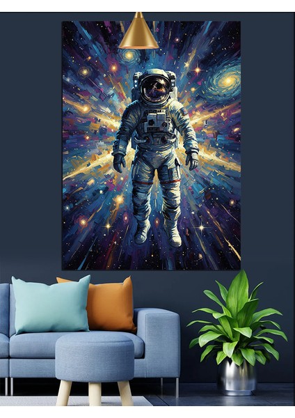 Uzay Giysili Astronot Figür Dekoratif Kanvas - Mdf Ahşap Tablo fiyatları