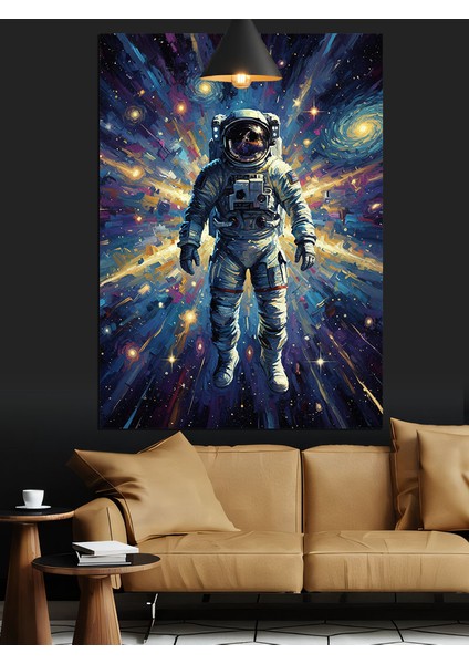 Uzay Giysili Astronot Figür Dekoratif Kanvas - Mdf Ahşap Tablo modelleri