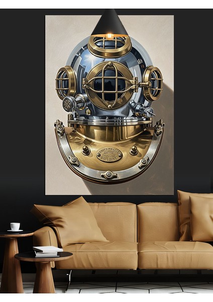 Dalgıç Kaskı Derin Deniz Dekoratif Kanvas - Mdf Ahşap Tablo fiyatları