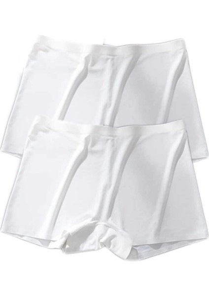 2 Adet Kadın Dikişsiz Görünmez Iz Yapmaz Mini Şort Boxer Beyaz fiyatları