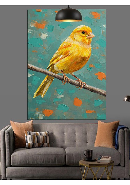 Kanarya Kuş Dalda Sarı Dekoratif Kanvas - Mdf Ahşap Tablo modelleri