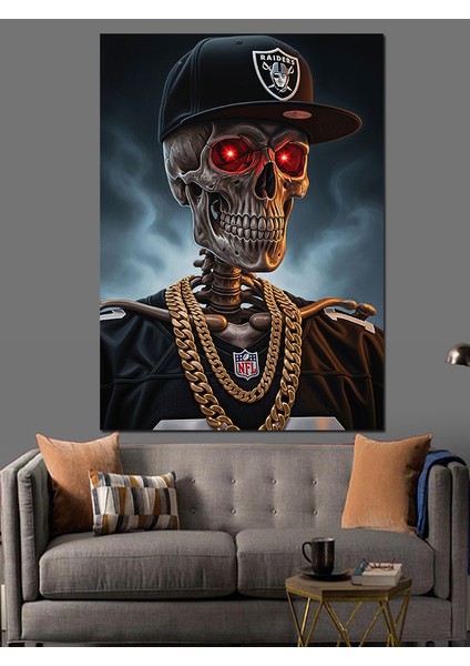 Iskelet Savaşçı Zırhlı Komutan Dekoratif Kanvas - Mdf Ahşap Tablo indirimleri