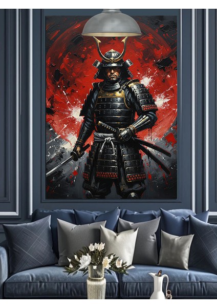 Samuray Zırhlı Savaşçı Figürü Dekoratif Kanvas - Mdf Ahşap Tablo fiyatları