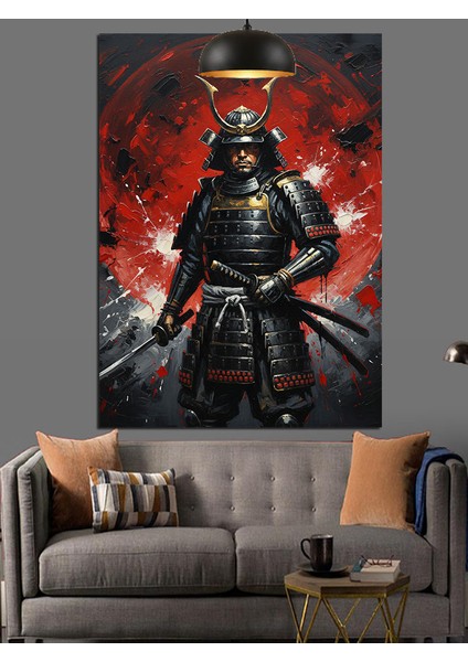 Samuray Zırhlı Savaşçı Figürü Dekoratif Kanvas - Mdf Ahşap Tablo modelleri