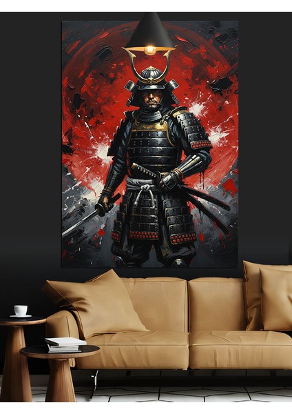 Samuray Zırhlı Savaşçı Figürü Dekoratif Kanvas - Mdf Ahşap Tablo indirimleri