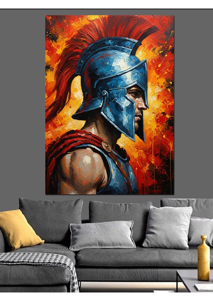 Savaşçı Kızıl Maske Portresi Dekoratif Kanvas - Mdf Ahşap Tablo modelleri