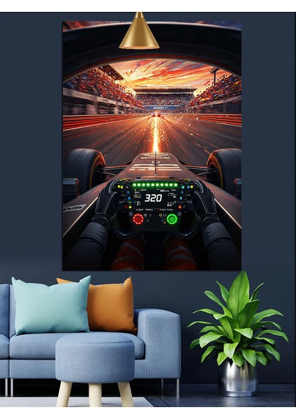 Araba Içi Kokpit Manzarası Dekoratif Kanvas - Mdf Ahşap Tablo