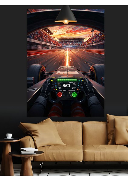 Araba Içi Kokpit Manzarası Dekoratif Kanvas - Mdf Ahşap Tablo fiyatları