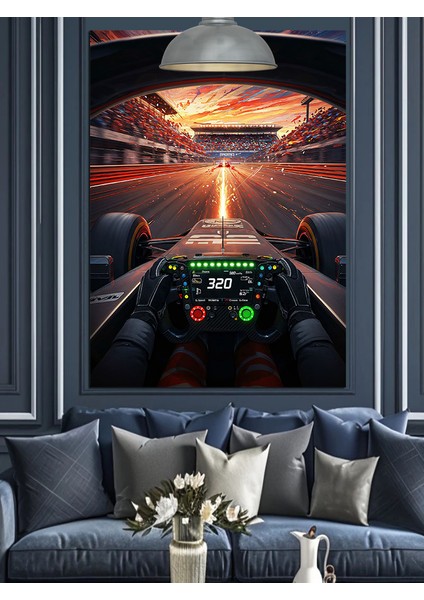 Araba Içi Kokpit Manzarası Dekoratif Kanvas - Mdf Ahşap Tablo fırsatları
