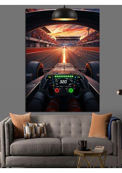 Araba Içi Kokpit Manzarası Dekoratif Kanvas - Mdf Ahşap Tablo indirimleri