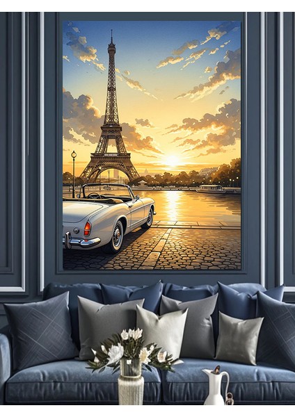 Eyfel Kulesi Gün Batımı Dekoratif Kanvas - Mdf Ahşap Tablo modelleri