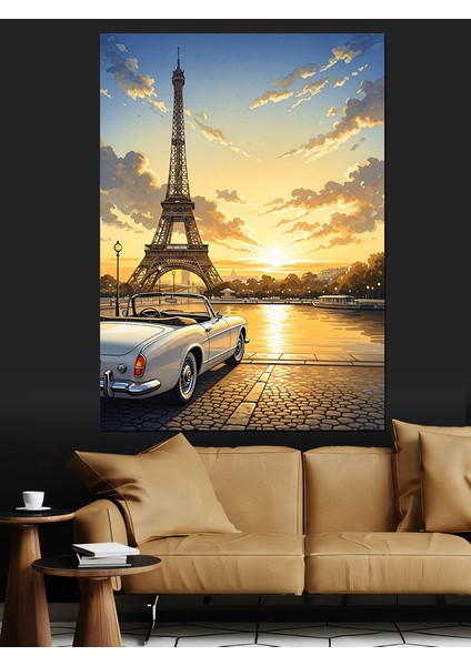 Eyfel Kulesi Gün Batımı Dekoratif Kanvas - Mdf Ahşap Tablo indirimleri