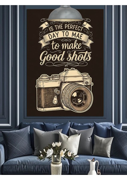 Fotoğraf Makinesi Kamera Retro Reklam Afişi Dekoratif Kanvas - Mdf Ahşap Tablo fırsatları