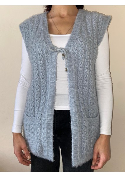 Çift Cepli Bağcıklı Yumoş Yelek