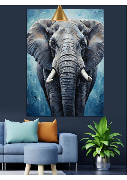Afrika Fil Dev Cüssesi Dekoratif Kanvas - Mdf Ahşap Tablo