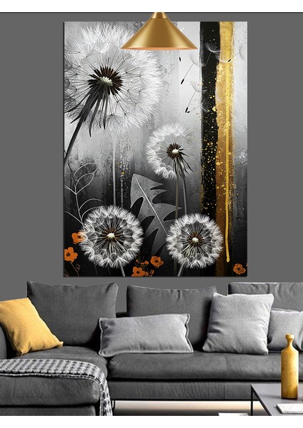 Karahindiba Tüy Soyut Sanat Dekoratif Kanvas - Mdf Ahşap Tablo fırsatları