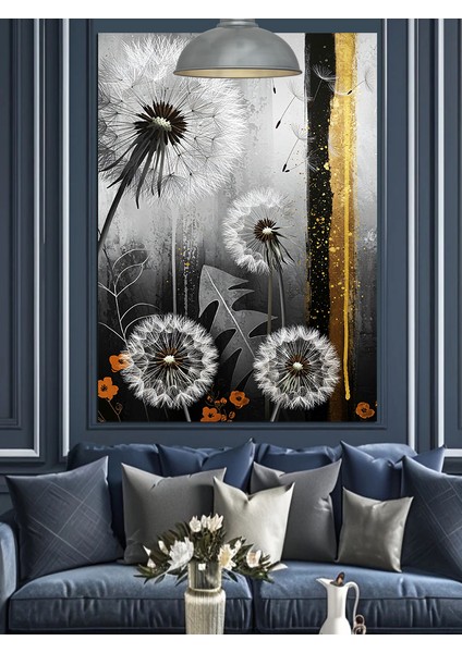 Karahindiba Tüy Soyut Sanat Dekoratif Kanvas - Mdf Ahşap Tablo indirimleri