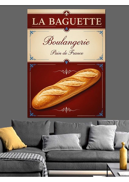 Fransız Ekmeği Baget Afiş Dekoratif Kanvas - Mdf Ahşap Tablo