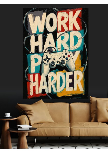 Sıkı Çalış Kazan Afişi Dekoratif Kanvas - Mdf Ahşap Tablo fırsatları