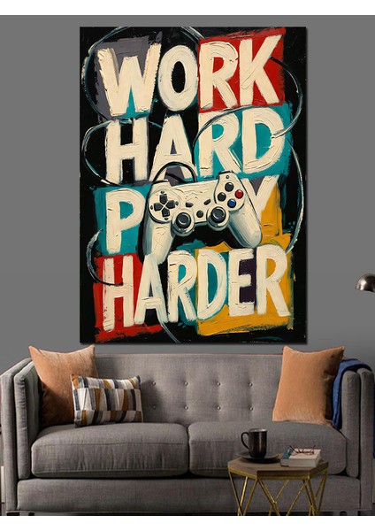 Sıkı Çalış Kazan Afişi Dekoratif Kanvas - Mdf Ahşap Tablo indirimleri