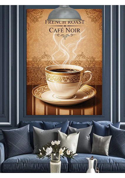 Vintage Kahve Fincanında Sıcak Kahve Dekoratif Kanvas - Mdf Ahşap Tablo modelleri
