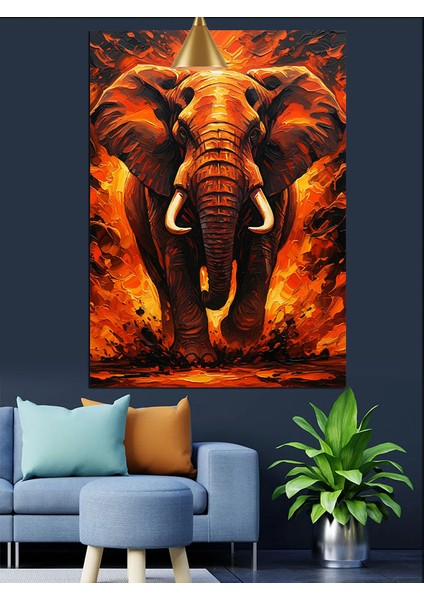 Kızgın Afrika Fili Portresi Dekoratif Kanvas - Mdf Ahşap Tablo fiyatları