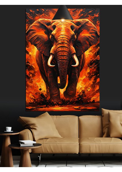 Kızgın Afrika Fili Portresi Dekoratif Kanvas - Mdf Ahşap Tablo modelleri