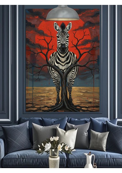 Gotik Sanat Zebra Figürü Dekoratif Kanvas - Mdf Ahşap Tablo fiyatları