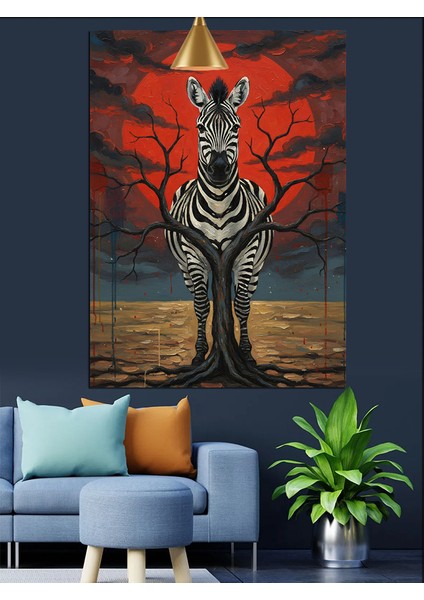 Gotik Sanat Zebra Figürü Dekoratif Kanvas - Mdf Ahşap Tablo fırsatları