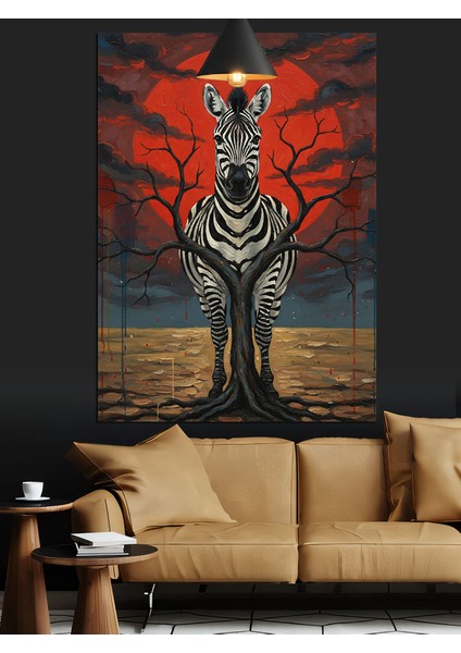 Gotik Sanat Zebra Figürü Dekoratif Kanvas - Mdf Ahşap Tablo indirimleri