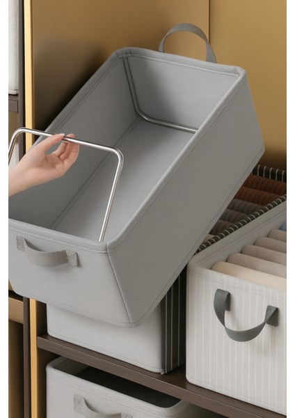 Dolap Içi Düzenleyici, Raf Düzenleyici, Katlanabilir Çelik Destekli Kıyafet Saklama Kutusu