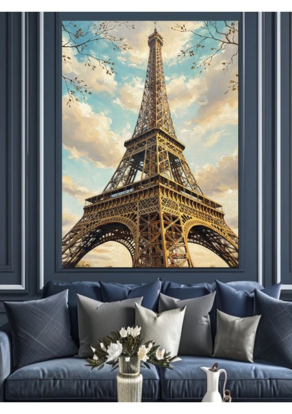 Eyfel Kulesi Pastel Renkler Dekoratif Kanvas - Mdf Ahşap Tablo fırsatları