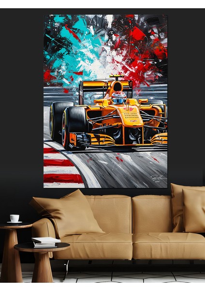 Yüksek Hızlı Araba Yarışı Neon Dekoratif Kanvas - Mdf Ahşap Tablo modelleri