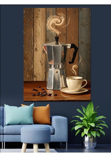 Kahve Demleme V60 Yöntemi Dekoratif Kanvas - Mdf Ahşap Tablo modelleri