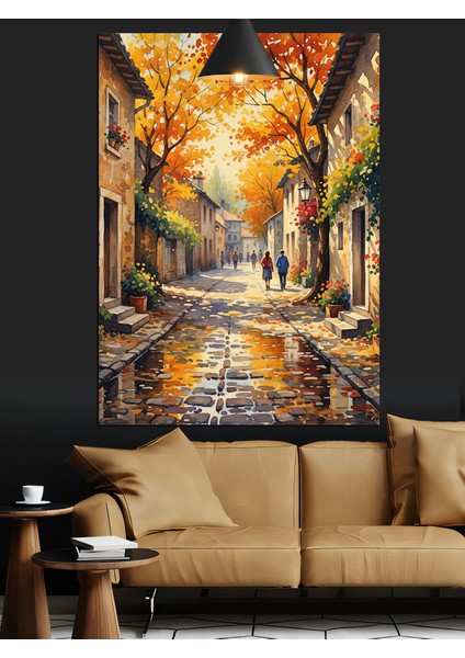 Italya Sokakları Şehir Manzarası Dekoratif Kanvas - Mdf Ahşap Tablo modelleri