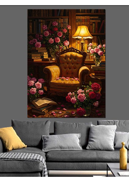 Kırmızı Güller Romantik Oda Dekoratif Kanvas - Mdf Ahşap Tablo fiyatları