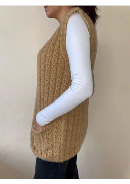 Çift Cepli Bağcıklı Yumoş Yelek