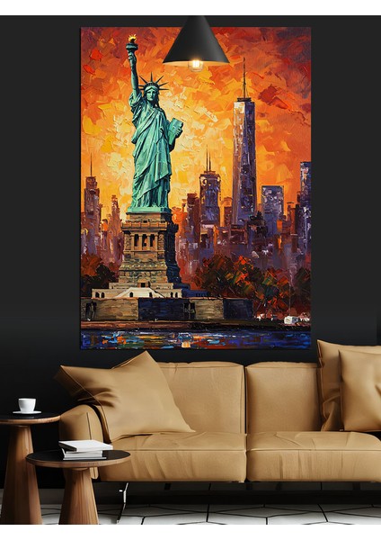 New York Şehir Manzarası Dekoratif Kanvas - Mdf Ahşap Tablo