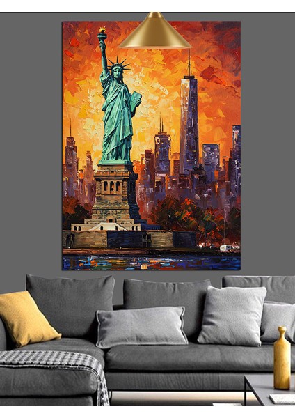 New York Şehir Manzarası Dekoratif Kanvas - Mdf Ahşap Tablo fiyatları