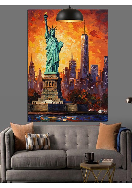 New York Şehir Manzarası Dekoratif Kanvas - Mdf Ahşap Tablo fırsatları