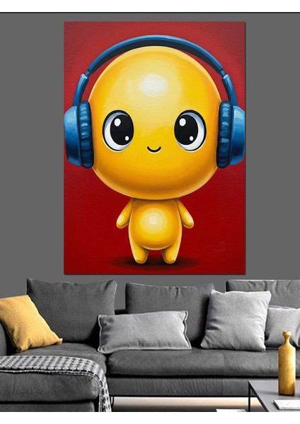 Mavi Gözlü Sevimli Ifade Dekoratif Kanvas - Mdf Ahşap Tablo