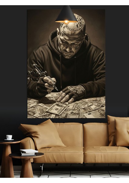 Dövmeci Adam Dekoratif Kanvas - Mdf Ahşap Tablo fiyatları