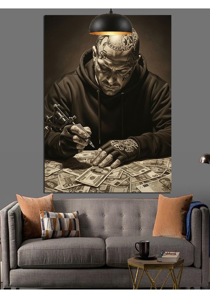 Dövmeci Adam Dekoratif Kanvas - Mdf Ahşap Tablo indirimleri