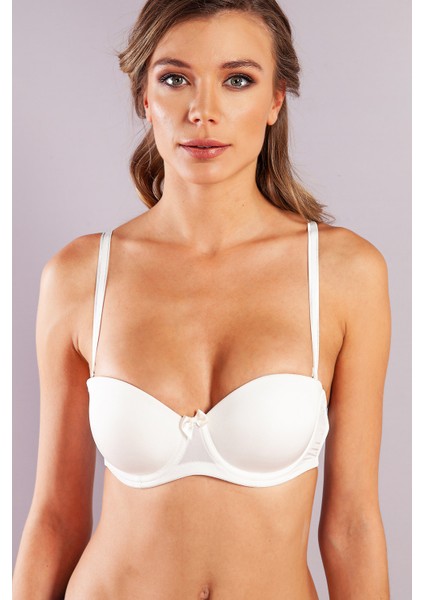 Gabrıella Balconette Foam Cup Bra, Ekru Konforlu ve Şık Sütyen, Strapless fırsatları