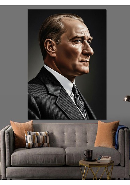 Türkiye Cumhuriyeti Kurucusu Atatürk Dekoratif Kanvas - Mdf Ahşap Tablo fırsatları